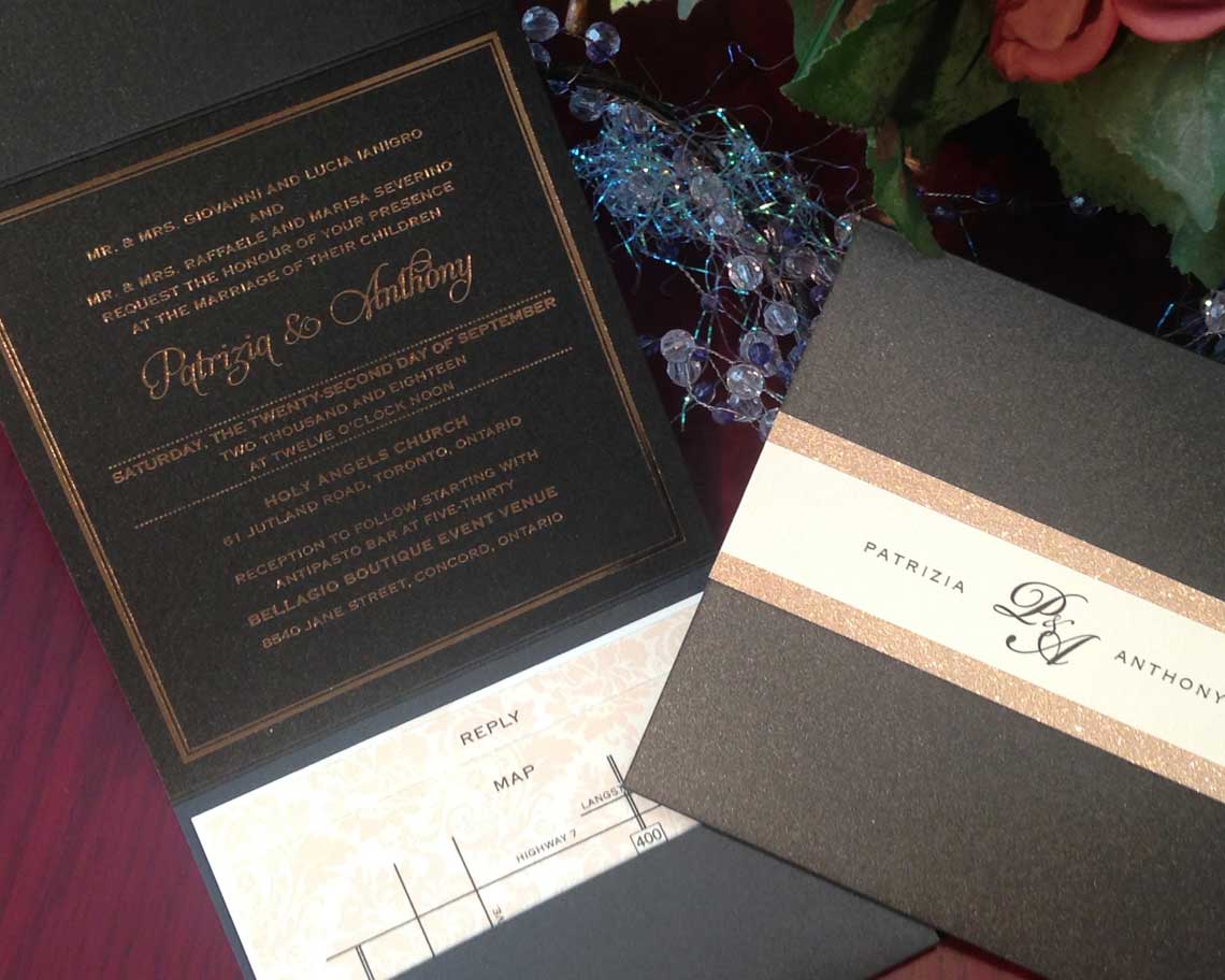 Aktiv Art and Design 6 piece wedding invitations names on invitation